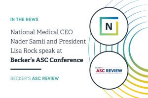 National_Medical_CEO_Nader_Samii_and_President_Lisa_Rock_speak_at_Beckers_ASC_Conference